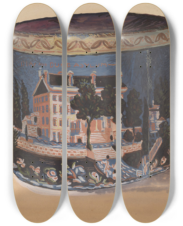 Triptych art skateboard deck of Stewart Wheeler Bandbox_1 by Stewart Wheeler