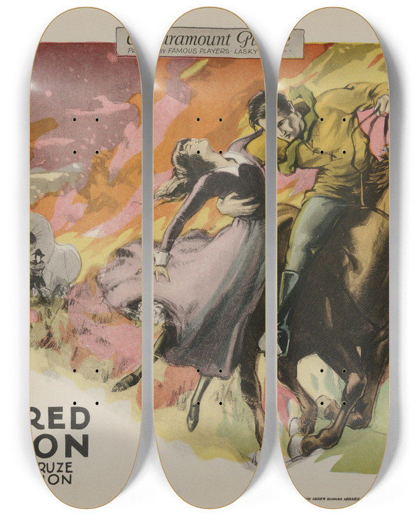 Triptych art skateboard deck of James Cruze The Covered Wagon_8 by James Cruze