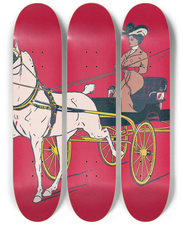 Triptych art skateboard deck of Fred Tolman A Blue Ribbon Winner by Fred Tolman (19-20-)