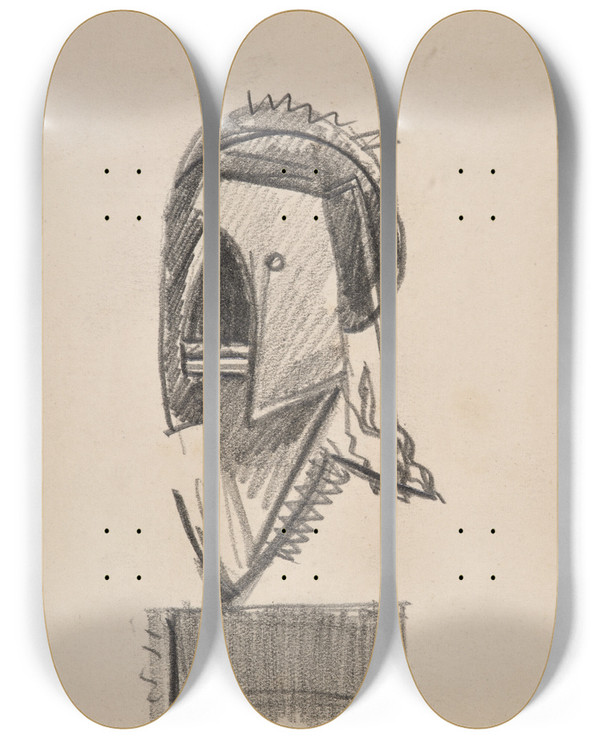 Triptych art skateboard deck of Julio Gonzlez Ttes_3 by Julio Gonzalez (1876-1942)