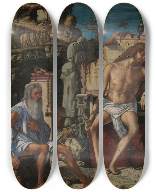 Triptych art skateboard deck of Vittore Carpaccio The Meditation On The Passion by Vittore Carpaccio (1465-1525)