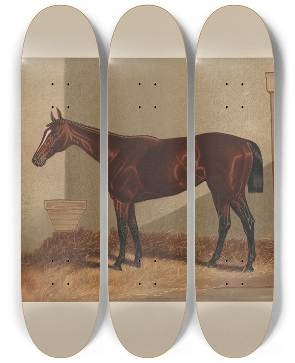 Triptych art skateboard deck of Henry Stull Thora by Henry Stull (1851-1913)