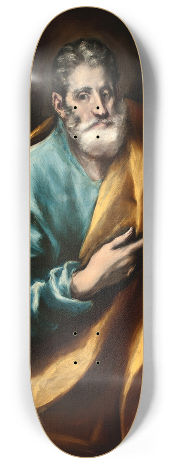 El Greco (Domenikos Theotokopoulos) - Apostle Saint Peter 8.25 inch art skate deck