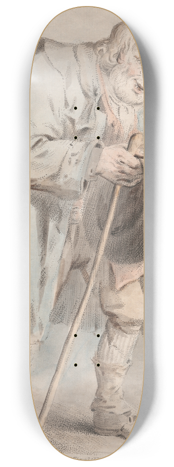 Elias Martin - Old Man Begging 8.25 inch art skate deck
