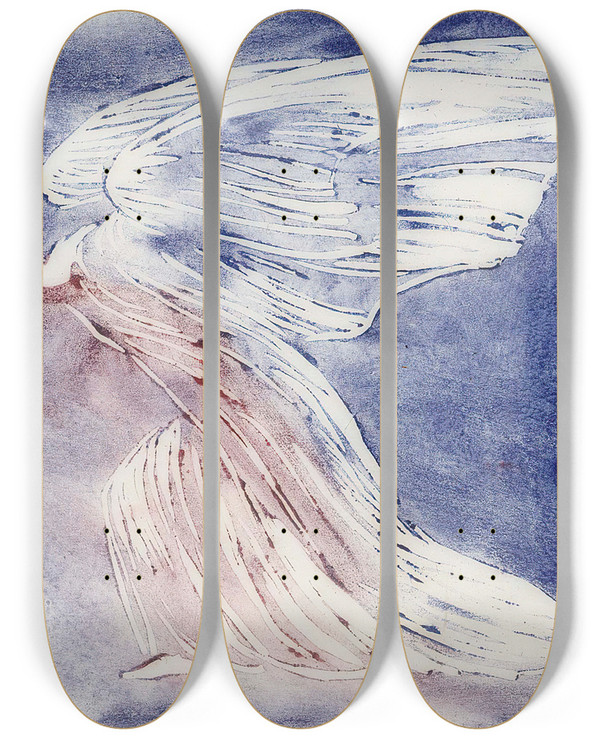 Triptych art skateboard deck of Venny Soldanbrofeldt Enkeli Tanssi by Venny Soldan-Brofeldt (1863-1945)