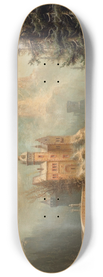 Albert Bredow - Winterlandschaft Mit Schlossanlage Im Gebirge 8.25 inch art skate deck