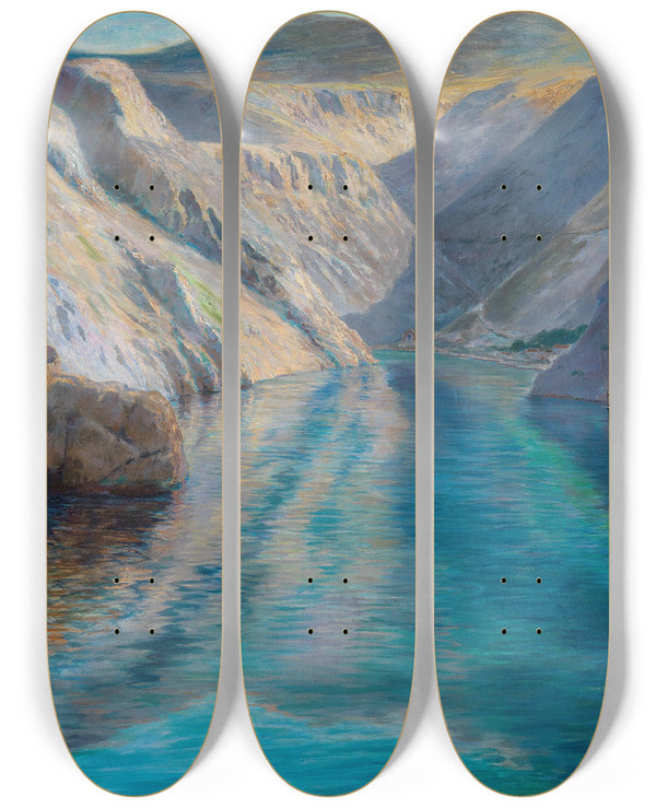 Triptych art skateboard deck of Menci Clement Crni Zrnovnica_1 by Menci Clement Crncic (1865-1930)