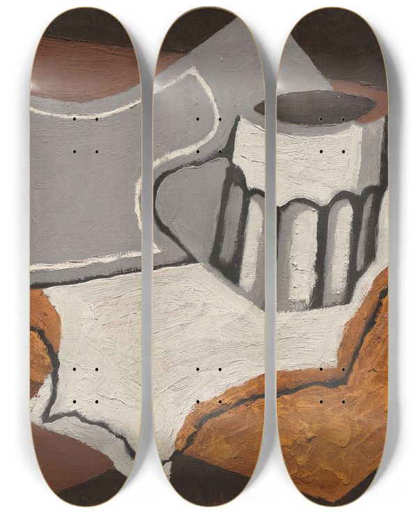 Triptych art skateboard deck of Juan Gris Le Gobelet by Juan Gris (1887-1927)