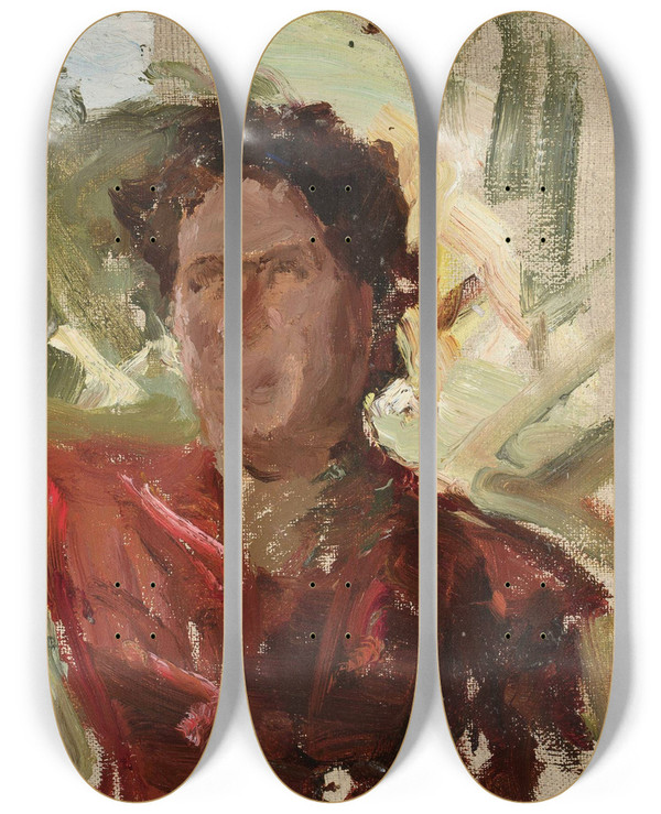 Triptych art skateboard deck of Jan Cigliski Singer Alina Dor by Jan Ciaglinski (1858-1913)