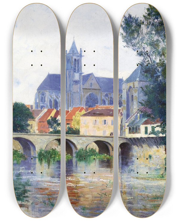Triptych art skateboard deck of William Lamb Picknell Moretsurloing by William Lamb Picknell (1853-1897)