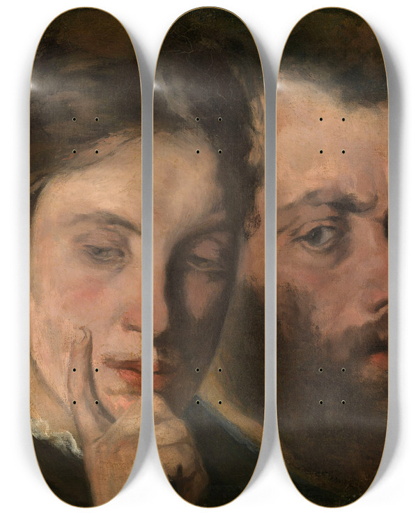 Triptych art skateboard deck of Pericles Pantazis Sulking by Pericles Pantazis (1864-1871)