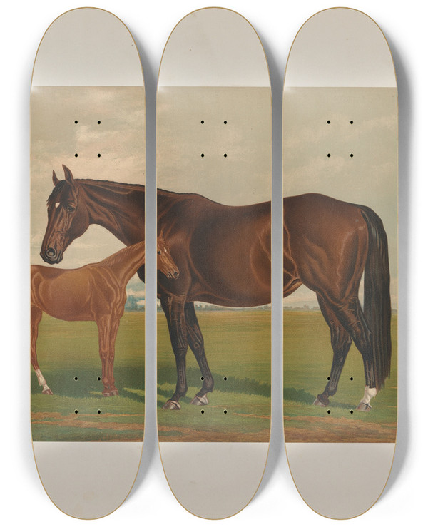 Triptych art skateboard deck of Henry Stull Nevada by Henry Stull (1851-1913)