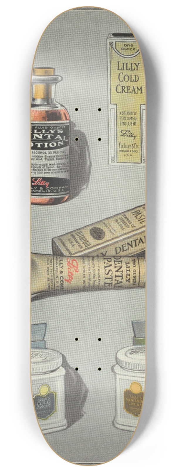 Eli Lilly & Company - Toiletry items made by Eli Lilly & Company 8.25 inch art skate deck