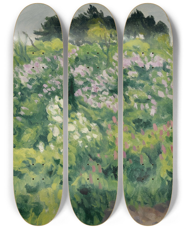 Triptych art skateboard deck of Albert Marquet Fleurs Alger by Albert Marquet (1875-1947)