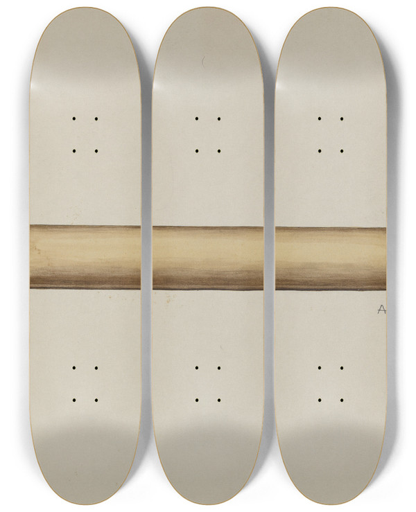 Triptych art skateboard deck of Augustine Haugland Rolling Pin by Augustine Haugland