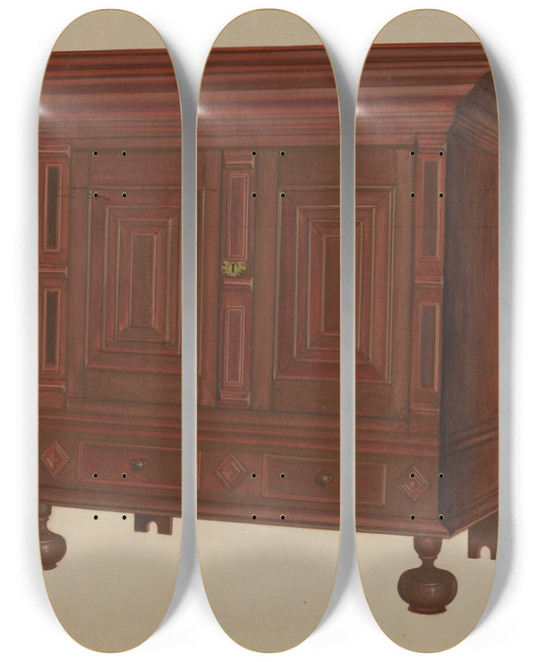 Triptych art skateboard deck of Arthur Johnson Kas by Arthur Johnson