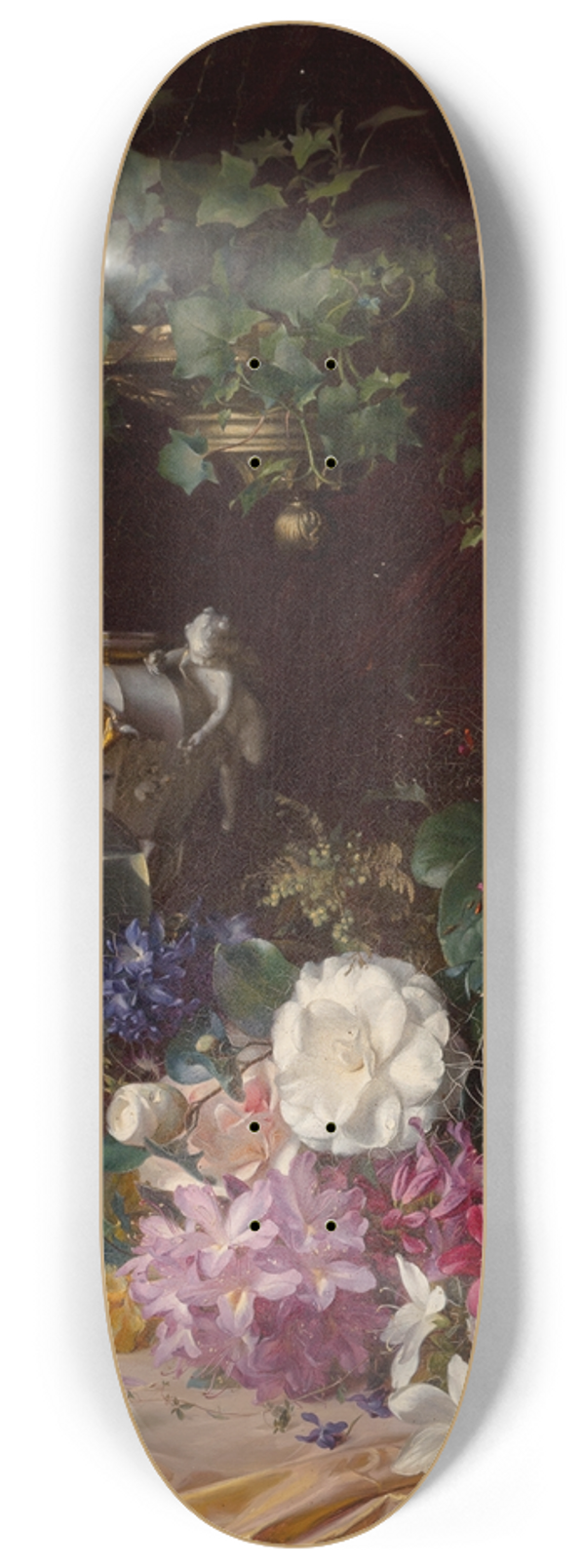 Elise Puyroche-Wagner - Still life with flowers, a porcelain vase, and a goldfish bowl 8.25 inch art skate deck