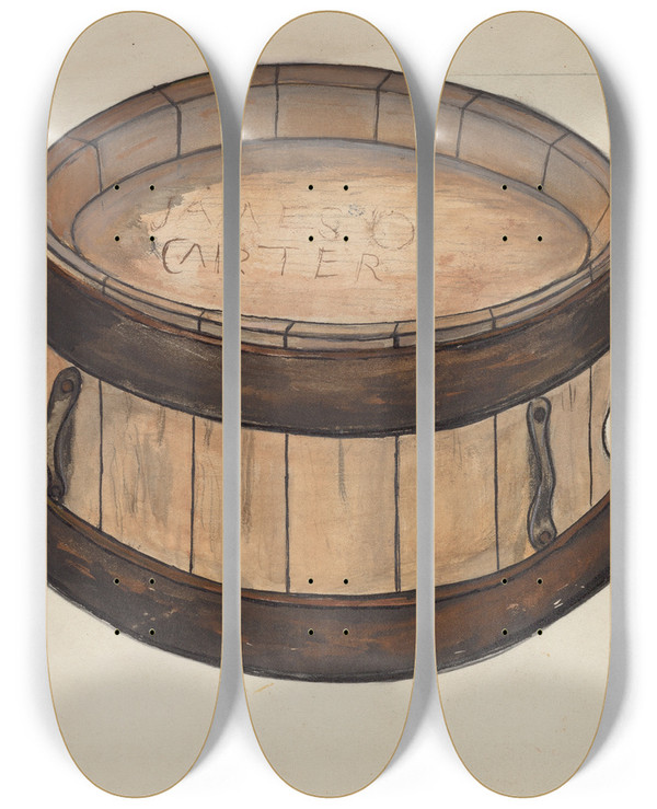 Triptych art skateboard deck of Edna C Rex Canteen by Edna C Rex (1893-1972)