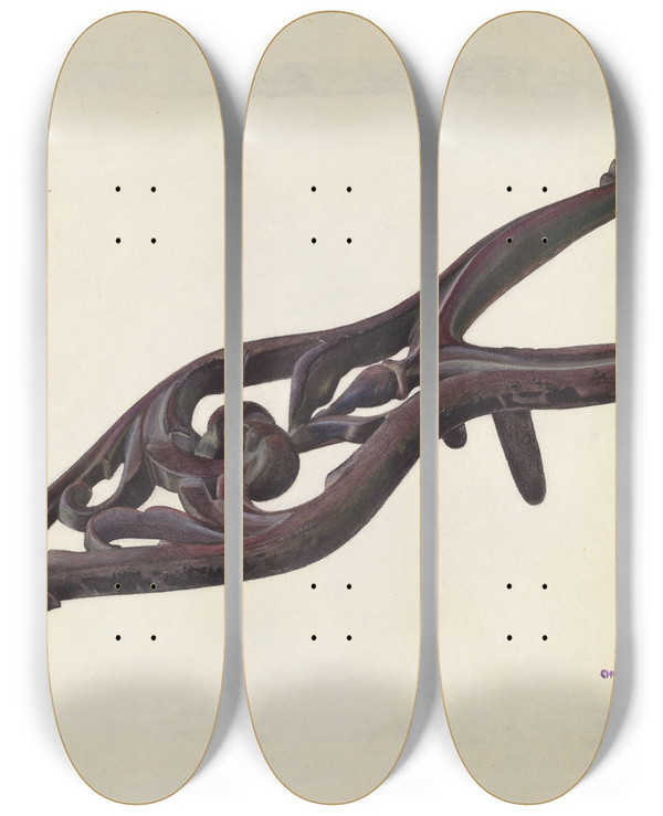 Triptych art skateboard deck of Chris Makrenos Bootjack by Chris Makrenos (20-)