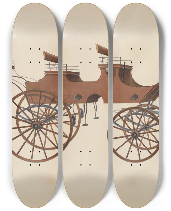 Triptych art skateboard deck of Fred Weiss Brake by Fred Weiss