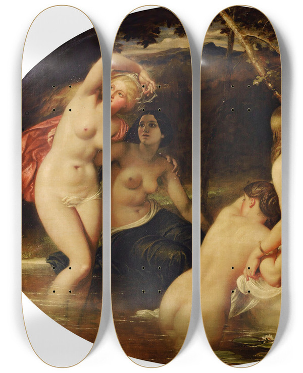 Triptych art skateboard deck of William Edward Frost Florinda by William Edward Frost (1810-1877)