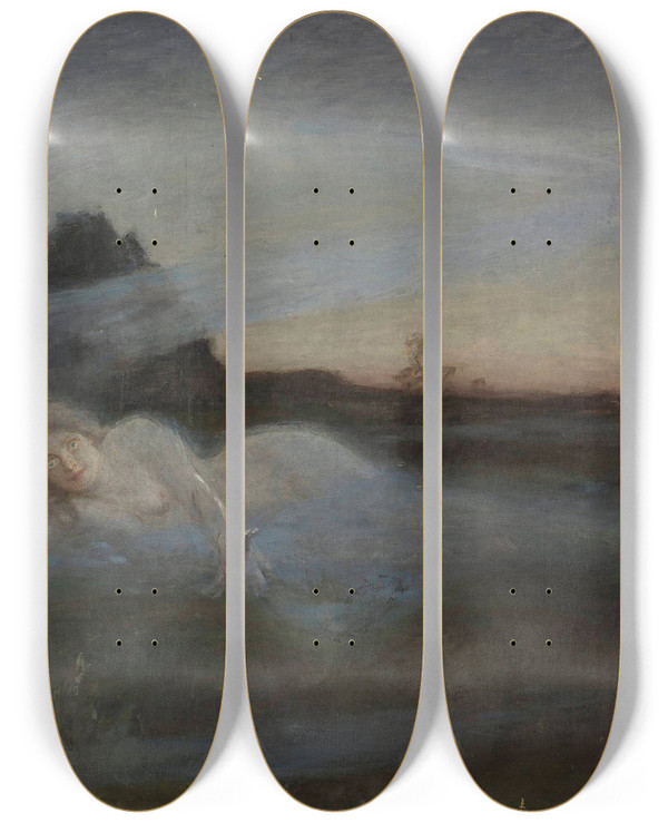 Triptych art skateboard deck of Jan Cigliski Vita by Jan Ciaglinski (1858-1913)