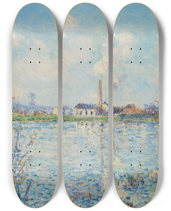 Triptych art skateboard deck of Gustave Loiseau Fabrique Bords Loise by Gustave Loiseau (1865-1935)