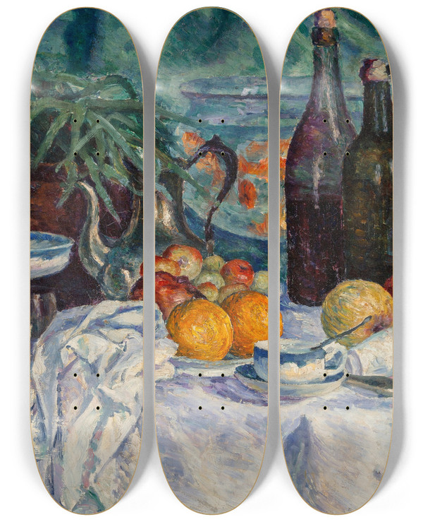 Triptych art skateboard deck of Lucie Cousturier Nature Morte by Lucie Cousturier (1876-1925)