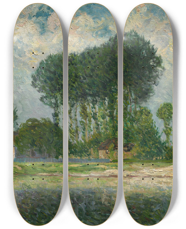 Triptych art skateboard deck of Maxime Maufra The River by Maxime Maufra (1861-1918)