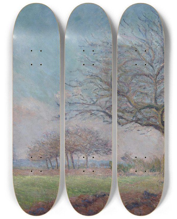 Triptych art skateboard deck of Blanche Hoschedmonet Giverny by Blanche Hoschede Monet (1865-1947)