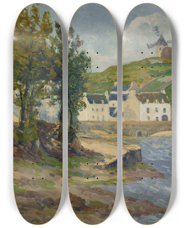 Triptych art skateboard deck of Maxime Maufra Ciel Doctobre Trboul by Maxime Maufra (1861-1918)