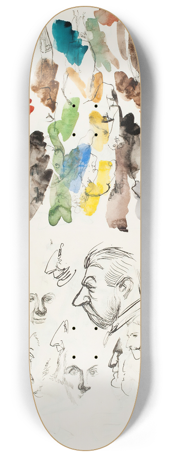 Albert Edelfelt - Caricatures 8.25 inch art skate deck