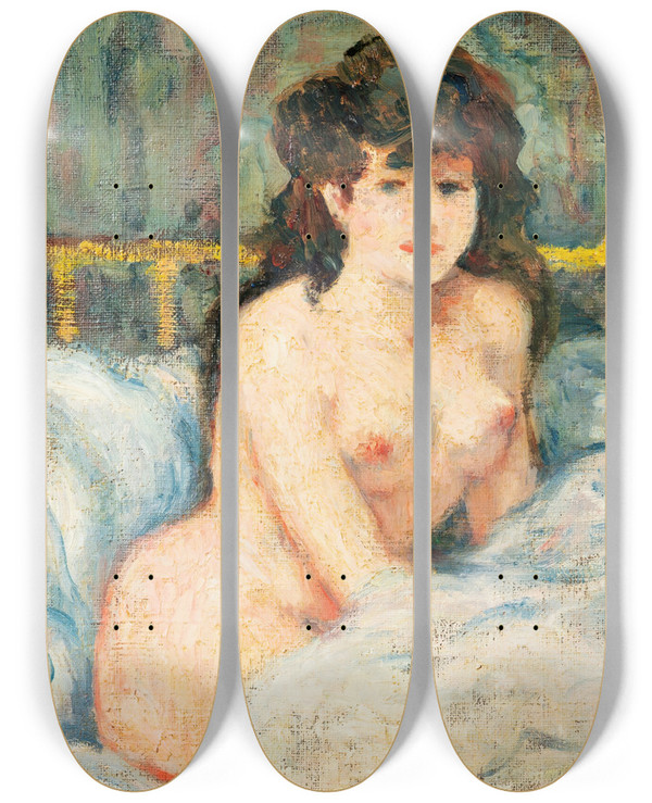 Triptych art skateboard deck of Georges Despagnat Le Coucher by Georges d'Espagnat (1870-1950)