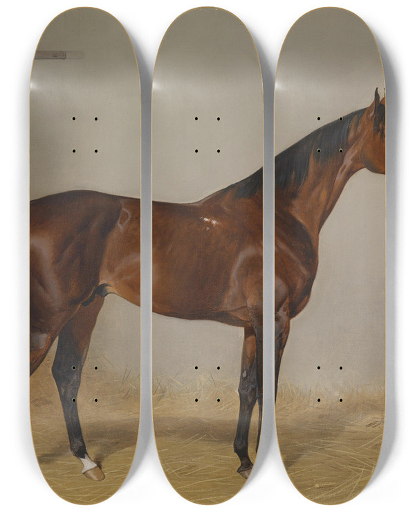 Triptych art skateboard deck of Emil Adam St Galmier by Emil Adam (1843-1924)