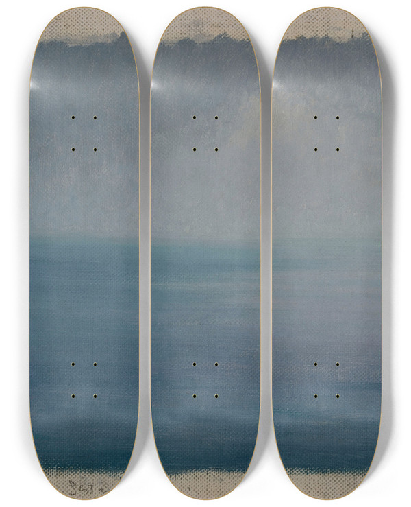 Triptych art skateboard deck of Henrybrokman Sestri Levante Italie by HenryBrokman (1868-1933)