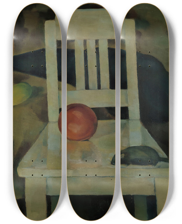 Triptych art skateboard deck of Vilho Lampi Still Life by Vilho Lampi (1898-1936)