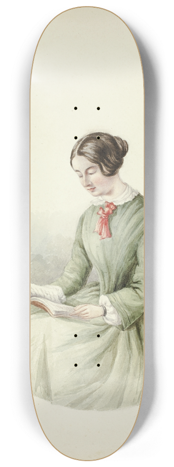Elizabeth Murray - Portrait of Woman Reading 8.25 inch art skate deck