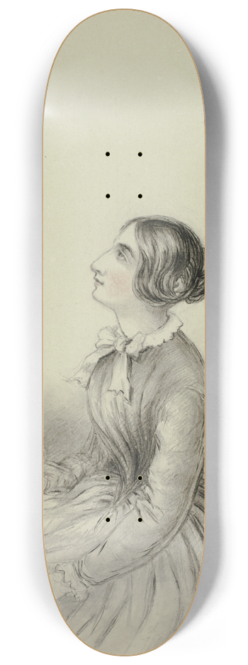 Elizabeth Murray - Young Woman Inspired While Reading 8.25 inch art skate deck