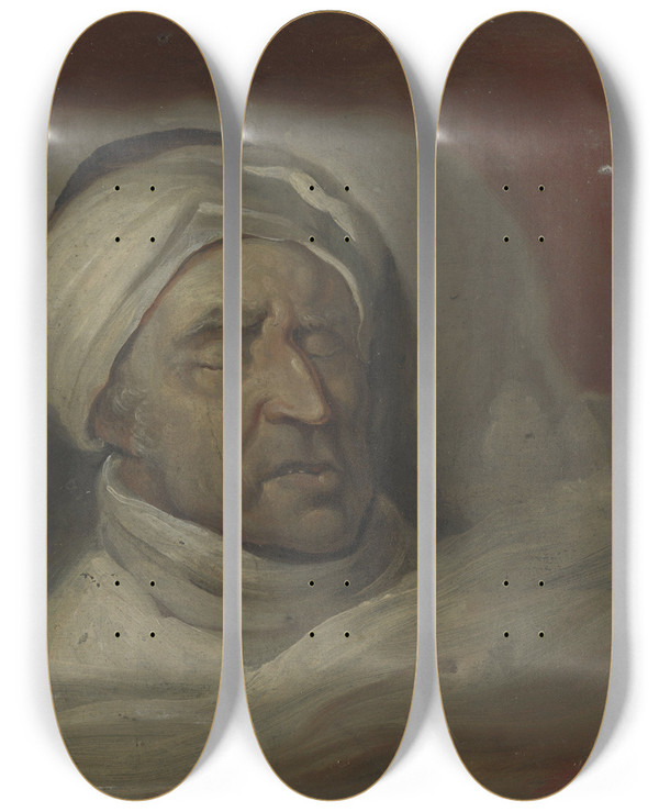 Triptych art skateboard deck of Gerrit Jan Michalis Mr Willem Bilderdijk Na Zijn Dood by Gerrit Jan Michaelis (1775-1857)