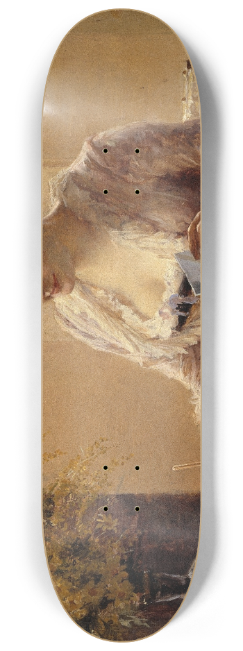 Albert Edelfelt - Lady Writing a Letter 8.25 inch art skate deck