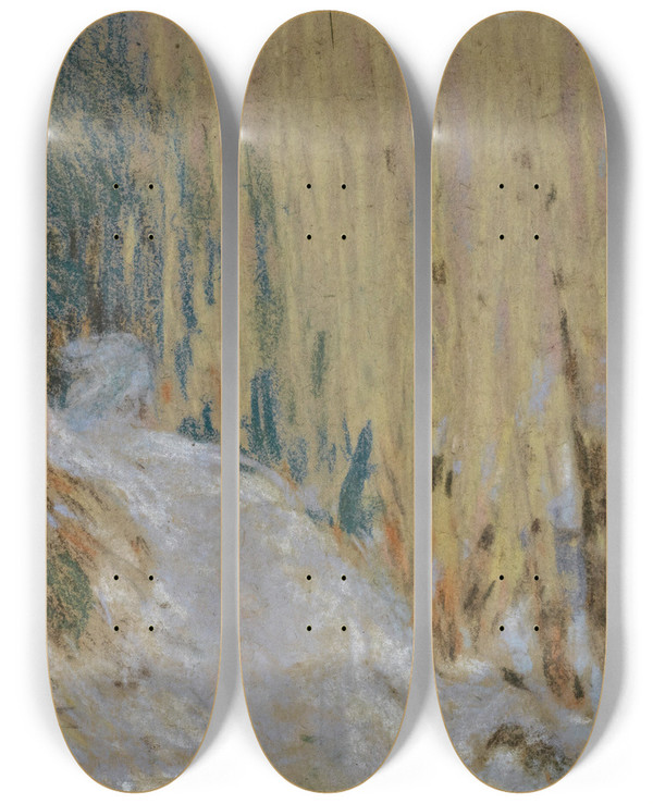 Triptych art skateboard deck of Jan Preisler Grove by Jan Preisler (1872-1918)