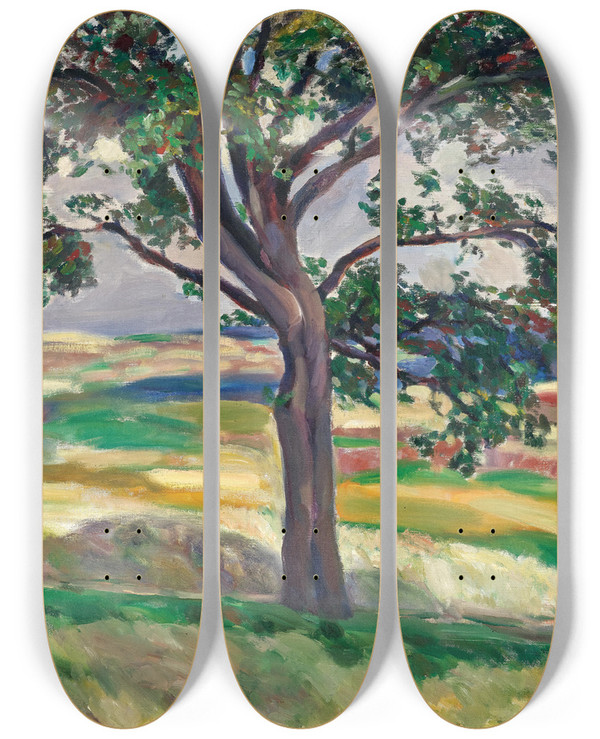 Triptych art skateboard deck of Jindrich Prucha Tree by Jindrich Prucha