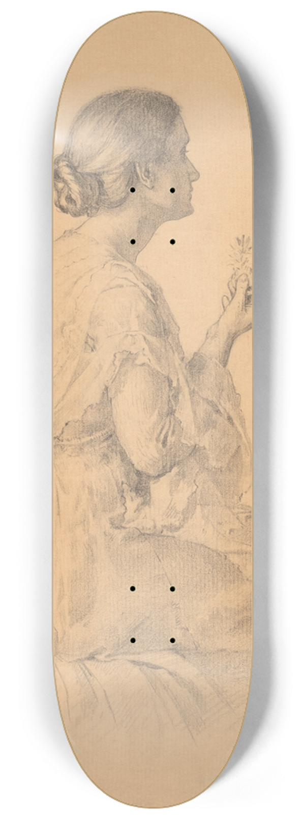 Elliott Daingerfield - Portrait of the Artists Wife 8.25 inch art skate deck