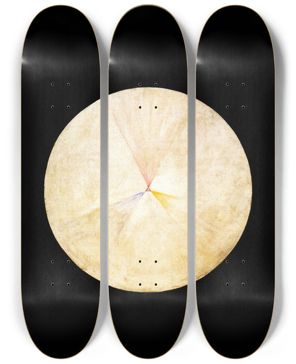 Triptych art skateboard deck of Hilma Af Klint Series Suw No 14 Swan by Hilma af Klint (1862-1944)