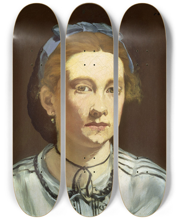 Triptych art skateboard deck of Douard Manet Victorine Meurent by douard Manet (1832-1883)