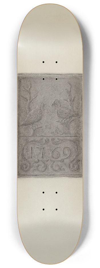 Elmer G. Anderson - Pa. German Stove Plate 8.25 inch art skate deck