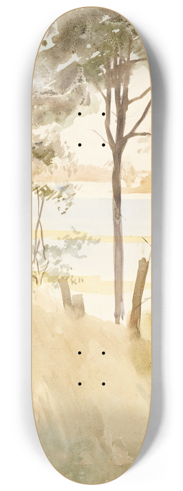 Albert Edelfelt - Seashore at Haikko in Autumn 8.25 inch art skate deck