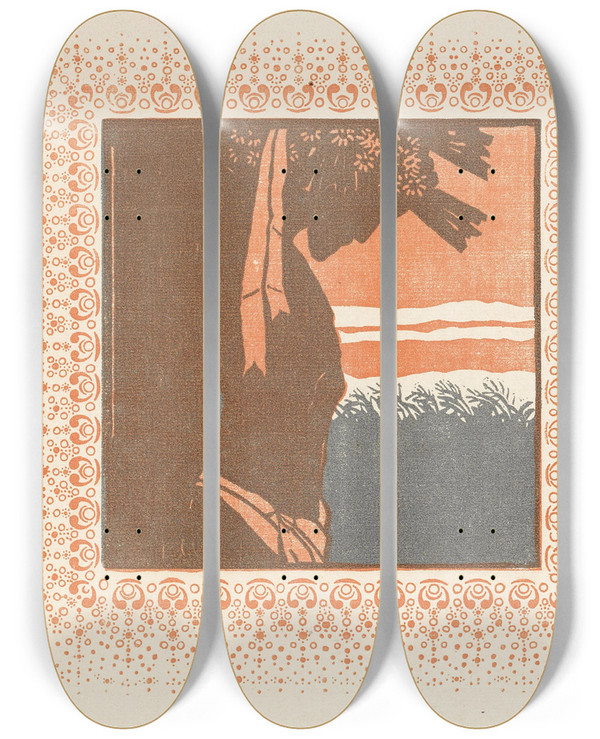 Triptych art skateboard deck of Karl Mller Die Erfllung by Karl Muller (1818-1893)