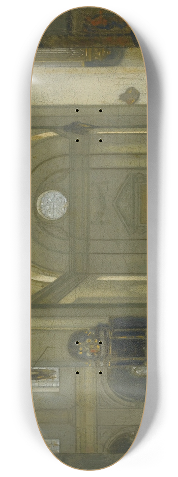 Emanuel de Witte - Interior of a Church 8.25 inch art skate deck