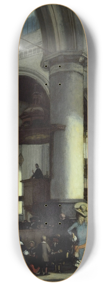 Emanuel de Witte - Interior of the Oude Kerk, Delft 8.25 inch art skate deck
